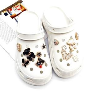 Charms for Crocs set , Pearl flower Croc Charm , Shoe Charms , Charms for Crocs